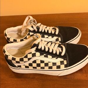 Vans Black and White Checkered Athletic Shoes